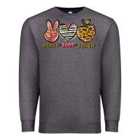 Charcoal Heather peace love teach Premium Sweatshirt - NancyCooperArtShop