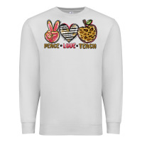 Dove Grey peace love teach Premium Sweatshirt - NancyCooperArtShop