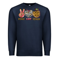 Navy peace love teach Premium Sweatshirt - NancyCooperArtShop