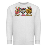 Oatmeal Heather peace love teach Premium Sweatshirt - NancyCooperArtShop