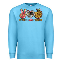 Ocean Blue peace love teach Premium Sweatshirt - NancyCooperArtShop