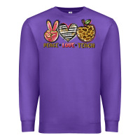 Purple peace love teach Premium Sweatshirt - NancyCooperArtShop