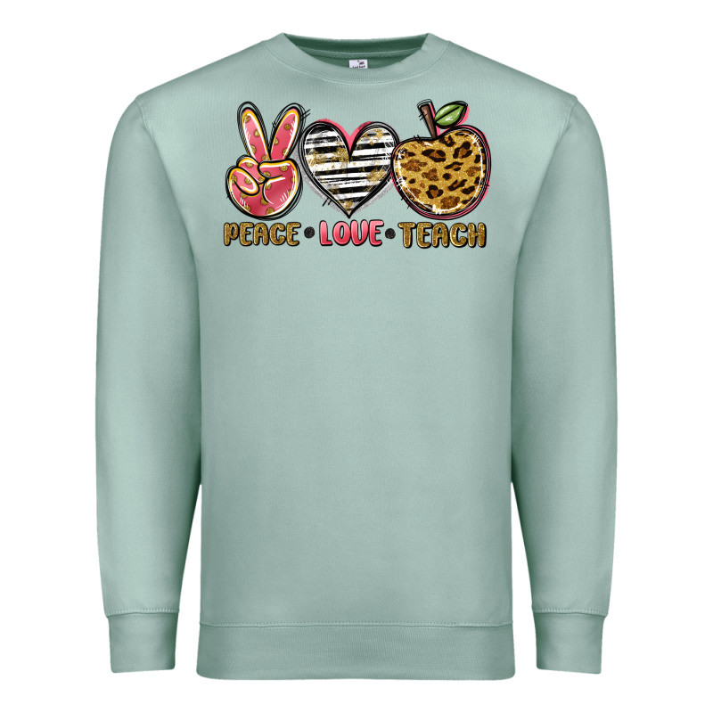 Peace Love Teach Premium Sweatshirt by NancyCooperArtShop | Teevron
