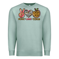 Seafoam peace love teach Premium Sweatshirt - NancyCooperArtShop
