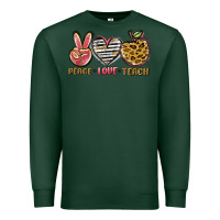 Sports Green peace love teach Premium Sweatshirt - NancyCooperArtShop