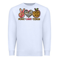 White peace love teach Premium Sweatshirt - NancyCooperArtShop