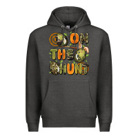 Charcoal Heather on the hunt easter Premium Hoodie - Artiststas