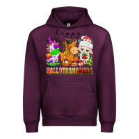 Mauve Wine happy hallothanksmas farm animals Urban Hoodie - texasbilliewilder
