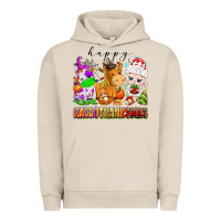 Pigment French Oak happy hallothanksmas farm animals Urban Hoodie - texasbilliewilder