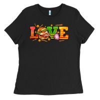 Black love with hamburger Ladies Tee - AdoDesignShop