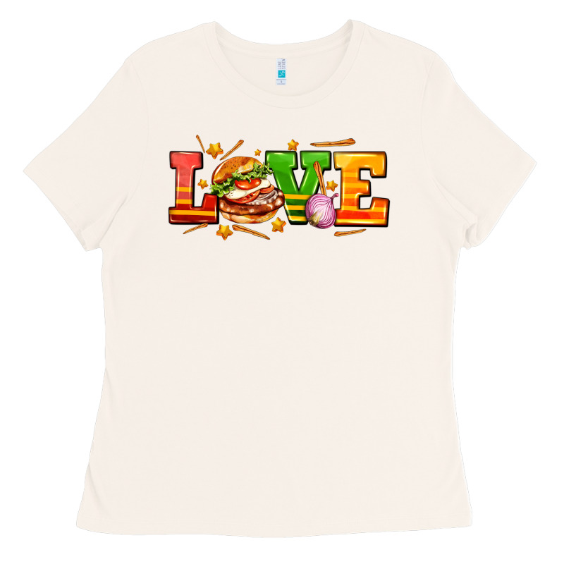 Love With Hamburger Ladies Tee by AdoDesignShop | Teevron