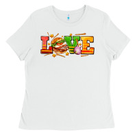 White love with hamburger Ladies Tee - AdoDesignShop