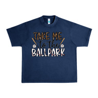 Navy take me to the ballpark Urban Heavy Tee - CowhideDigitalArt