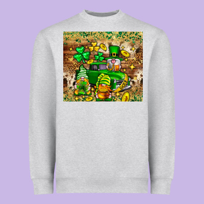 St. Patrick's Day Gnomies Truck Tumbler Heavyweight Sweatshirt Designed By Neo Western