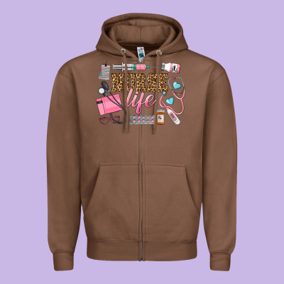 Western Nurse Life Zipper Hoodie Designed By Lillyallendesigns