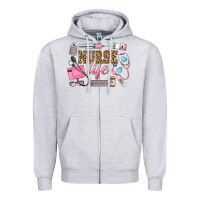 Heather Grey Western Nurse Life Zipper Hoodie - LillyAllenDesigns