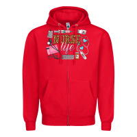 Red Western Nurse Life Zipper Hoodie - LillyAllenDesigns