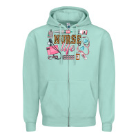 Seafoam Western Nurse Life Zipper Hoodie - LillyAllenDesigns