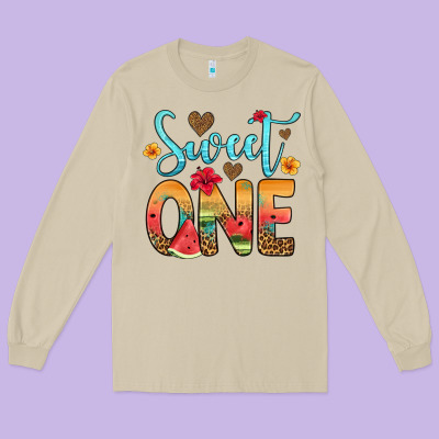 Sweet One Watermelon Long Sleeve Tee Designed By Artiststas