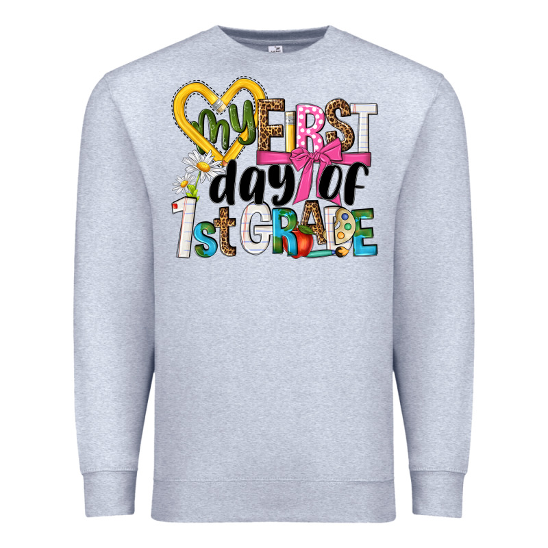 My First Day Of 1st Grade Premium Sweatshirt by NancyCooperArtShop | Teevron