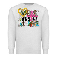 Oatmeal Heather my first day of 1st grade Premium Sweatshirt - NancyCooperArtShop