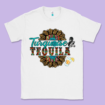 Turquoise Gemstone And Taquila Classic Tee Designed By Ranaportraitstore