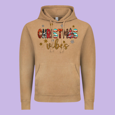 Christmas Vibes Vintage Hoodie Designed By Jahusdesignshop