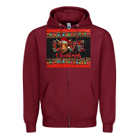 Burgundy love christmas highland cow and turquoise gemstone Zipper Hoodie - Jasminsmagicworld
