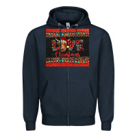Navy love christmas highland cow and turquoise gemstone Zipper Hoodie - Jasminsmagicworld