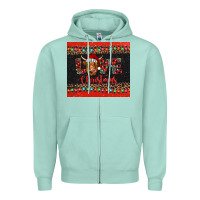 Seafoam love christmas highland cow and turquoise gemstone Zipper Hoodie - Jasminsmagicworld