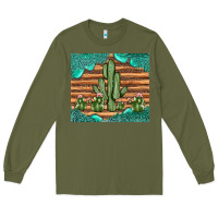Army Green cactus gemstone Long Sleeve Tee - JahusDesignShop