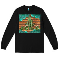 Black cactus gemstone Long Sleeve Tee - JahusDesignShop