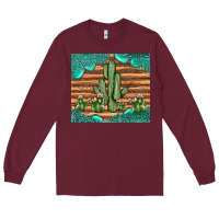 Burgundy cactus gemstone Long Sleeve Tee - JahusDesignShop