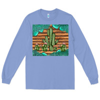Colony Blue cactus gemstone Long Sleeve Tee - JahusDesignShop