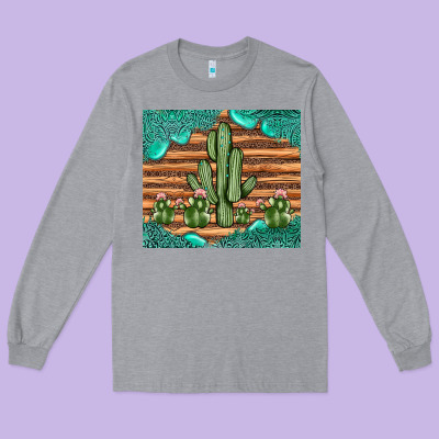 Cactus Gemstone Long Sleeve Tee Designed By Jahusdesignshop