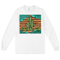 White cactus gemstone Long Sleeve Tee - JahusDesignShop