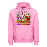 Fuchsia Pink happy hallothanksmas skeleton coffee cups Urban Hoodie - texasbilliewilder