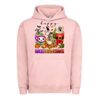 Pigment Salmon happy hallothanksmas skeleton coffee cups Urban Hoodie - texasbilliewilder