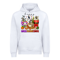 White happy hallothanksmas skeleton coffee cups Urban Hoodie - texasbilliewilder