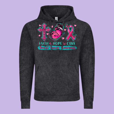 Faith Hope Cure Breast Cancer Awareness Vintage Hoodie Designed By Texasbilliewilder
