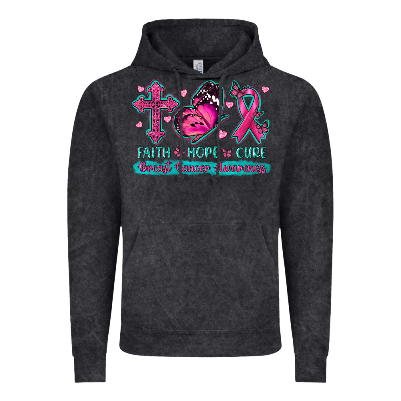 Faith Hope Cure Breast Cancer Awareness Vintage Hoodie by texasbilliewilder | Teevron