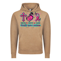 Vintage Coffee Faith Hope Cure Breast Cancer Awareness Vintage Hoodie - texasbilliewilder