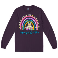 Plum easter egg bunny rainbow Long Sleeve Tee - AdoDesignShop