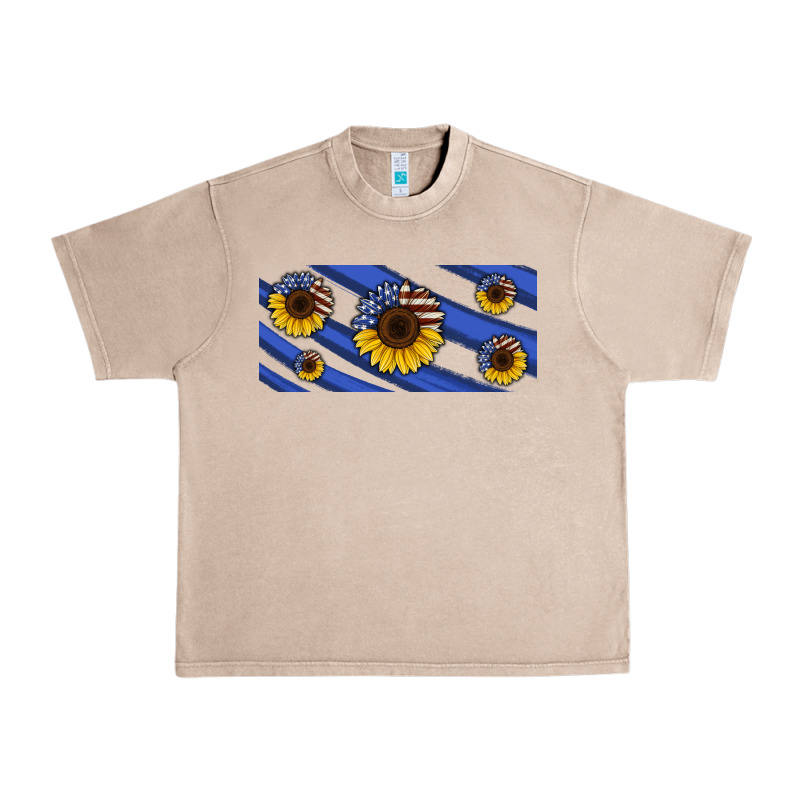 American Flag Sunflowers 16oz Libbey Cup Urban Heavy Tee by HRA Design Shop | Teevron