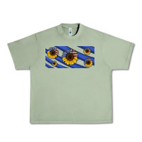 Oil Green american flag sunflowers 16oz libbey cup Urban Heavy Tee - HRA Design Shop