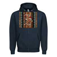 Navy ho ho ho western christmas Zipper Hoodie - Jasminsmagicworld