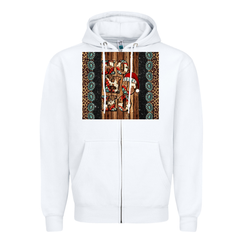 Ho Ho Ho Western Christmas Zipper Hoodie by Jasminsmagicworld | Teevron