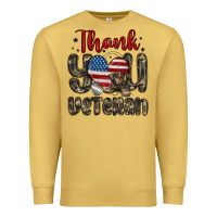 Antique Gold thank you veteran Premium Sweatshirt - MaliasSmallBusiness