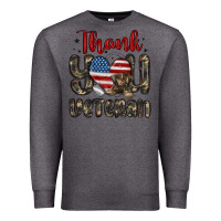 Charcoal Heather thank you veteran Premium Sweatshirt - MaliasSmallBusiness