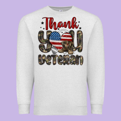 Thank You Veteran Premium Sweatshirt Designed By Maliassmallbusiness